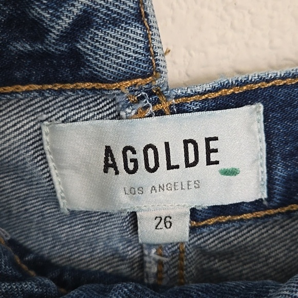 Agolde Blue Criss Cross Straight Leg Jeans Size 26 - Picture 6 of 11